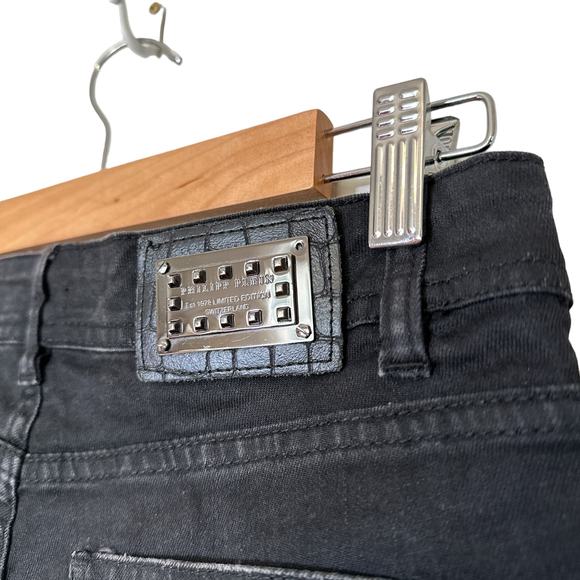 Philipp Plein Devil's Food Skinny Stretch Low Rise Jegging Black Fade Wash 27 - Picture 6 of 16